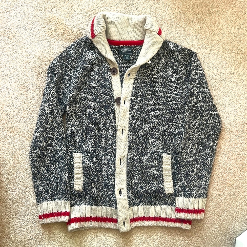 Roots Cabin Shawl Cardigan youth xl 11-12